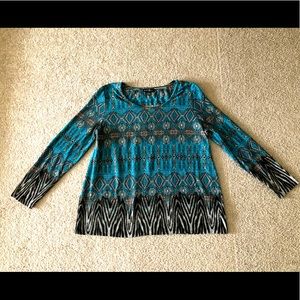 Tribal Pullover Sz XL Made in Canada Stretchy Top